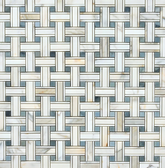 Calacatta Gold & Gray Kenzy Basketweave Marble Mosaic Honed